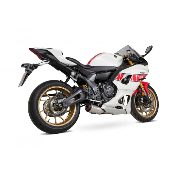 Scorpion Exhaust Yamaha YZF R7 2021 - 2023 Red Power Full System Brushed Stainless Steel Sleeve